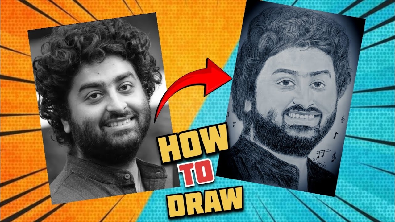 How to draw @Official_ArijitSingh sketch ✏️😍 