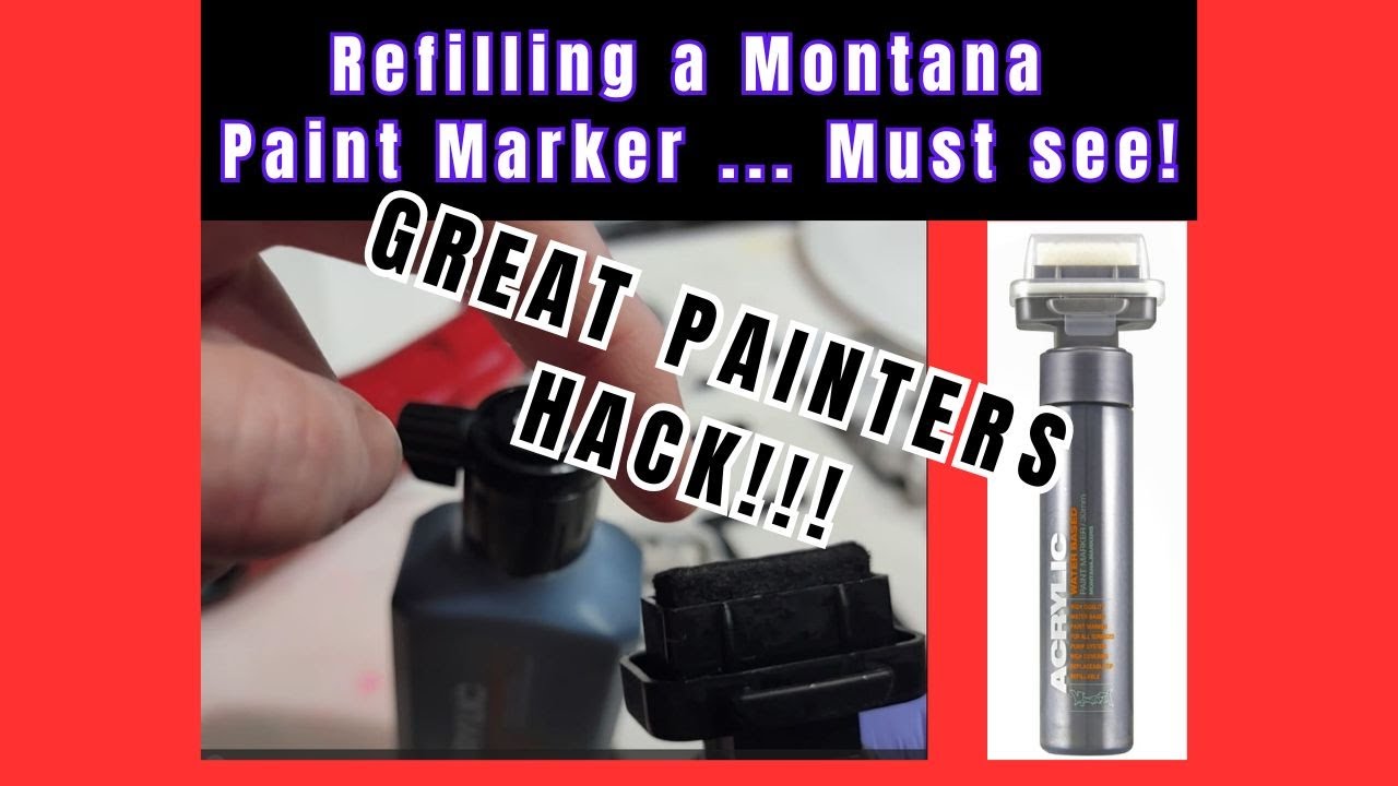 (1049) Great Painters Hack!!  Refilling Shock Black Montana Paint Pen Marker   MUST SEE! 04/22/25