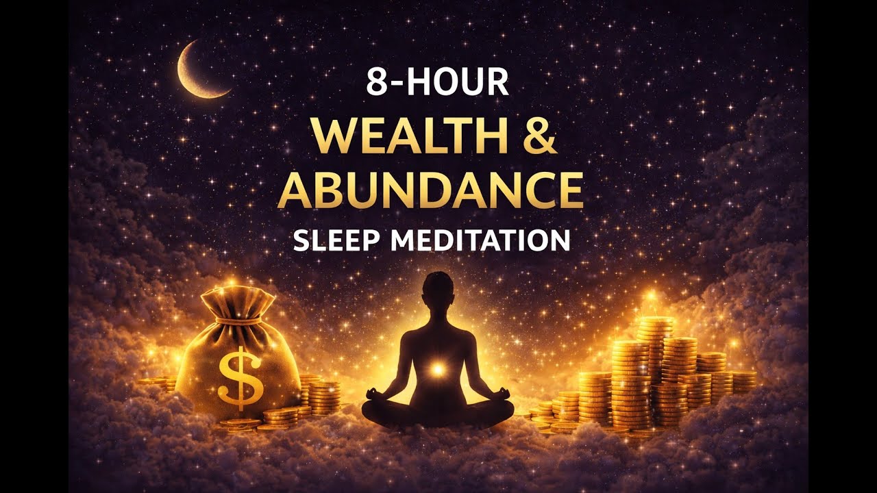 8 Hour Sleep Meditation for Wealth & Abundance | Manifest Prosperity While You Sleep | Dark Screen