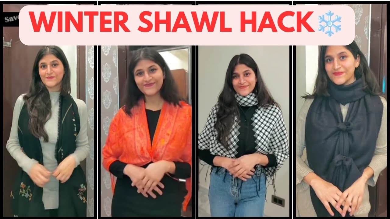 Easy Shawl Styling Ideas for Winter!❄️✨ | Winter Fashion | Shawl Styling | Shawl Hacks | Winters🥶