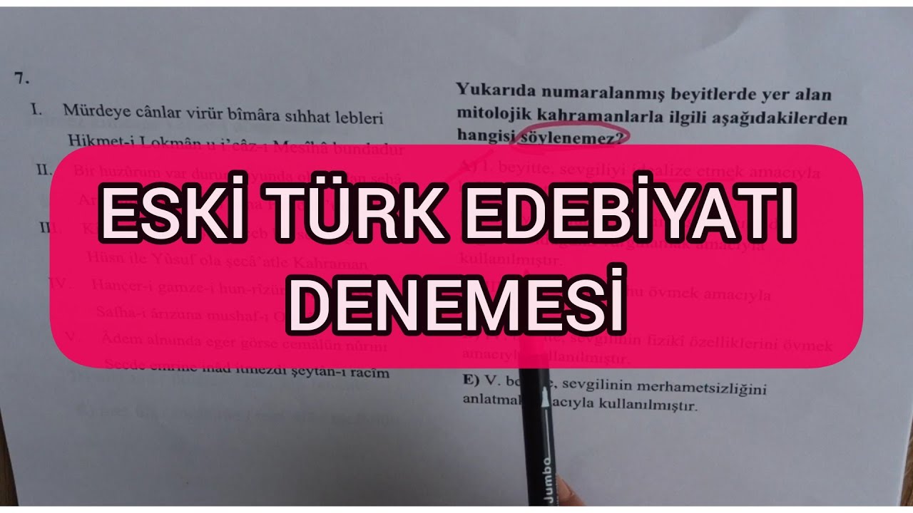 Eski Türk Edebiyatı Deneme Çözümü (ÇIKMIŞ SORULARA BENZER!!) #öabtedebiyat #kpss2022
