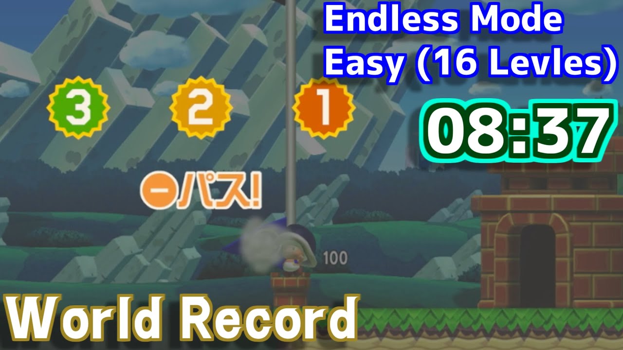 [Speedrun FWR] Mario Maker 2 - Endless Mode (Easy) - 8:37