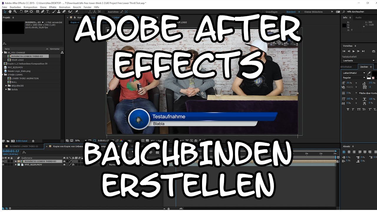 Lower Third/Bauchbinden erstellen | Adobe After Effects CC Tutorial