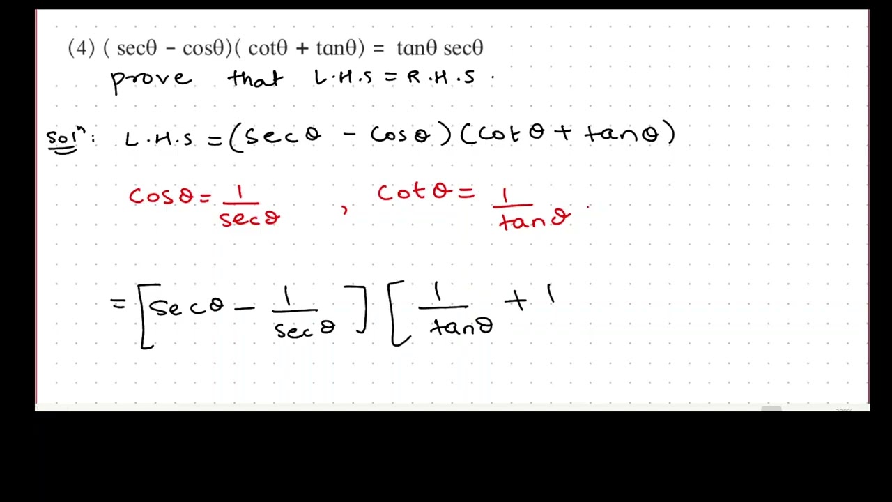 (sec-cos)(cot+tan) =tan sec