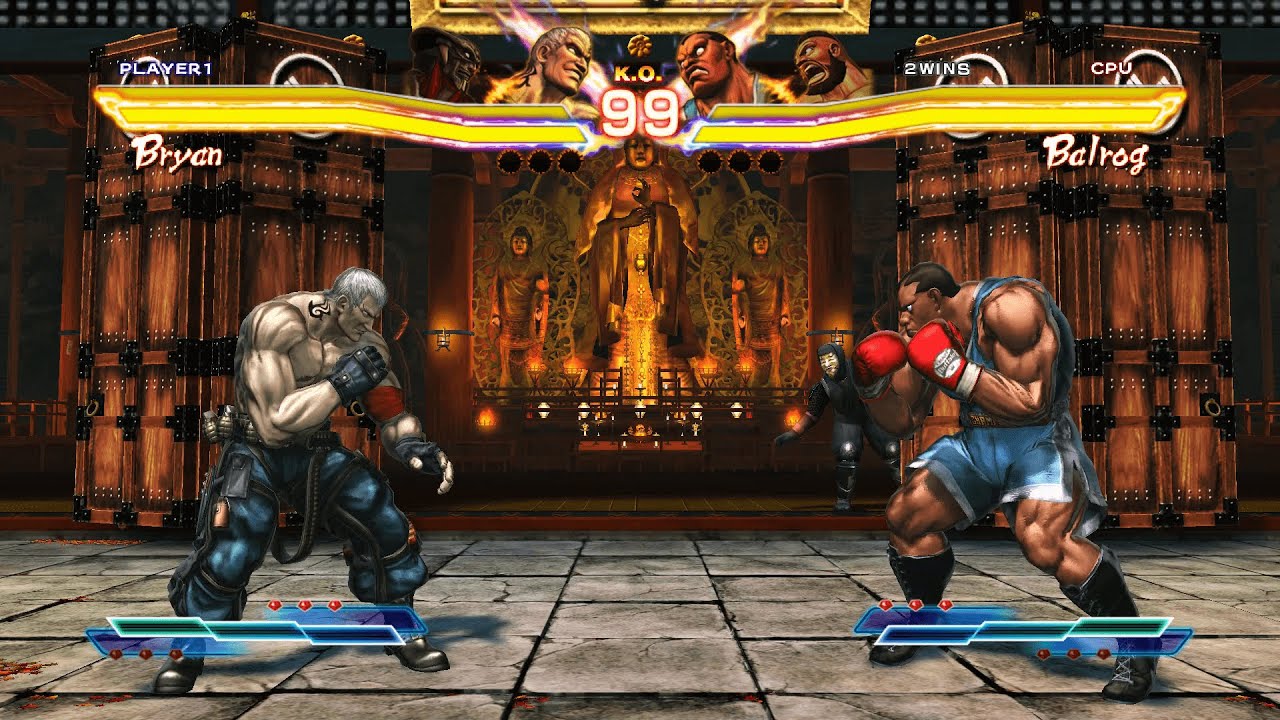 Брайан и Йошимицу против Балрога и Зангиефа (самый сложный уровень) - Street Fighter X Tekken