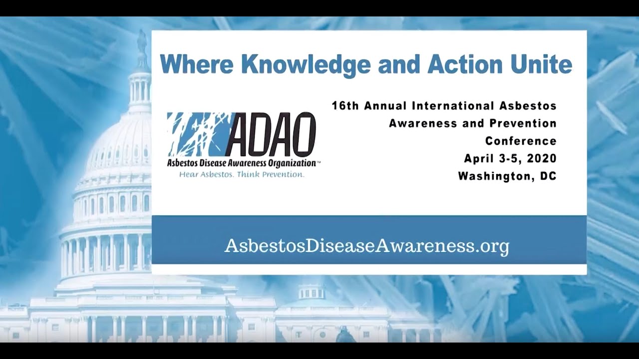 Invitation to ADAO&rsquo;s 16th Asbestos Awareness and Prevention Conference on April 3-5, 2020 in DC