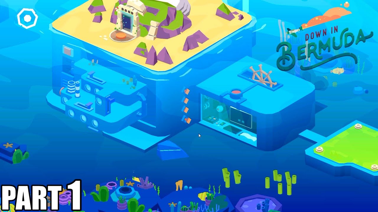 Down in Bermuda Walkthrough Gameplay Part 1 - Turtle island, Secret Base Island / PC