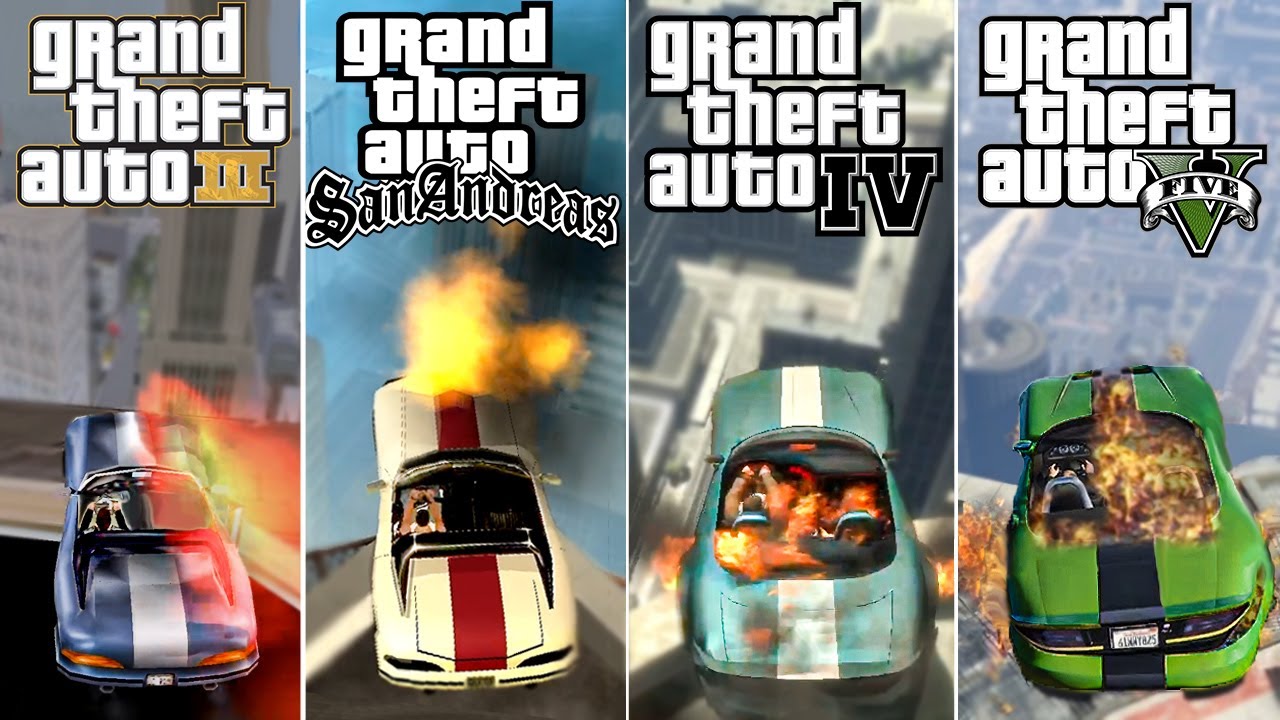Explosive Car Jumps from the Highest Points in Rockstar Games (1999 - 2024)