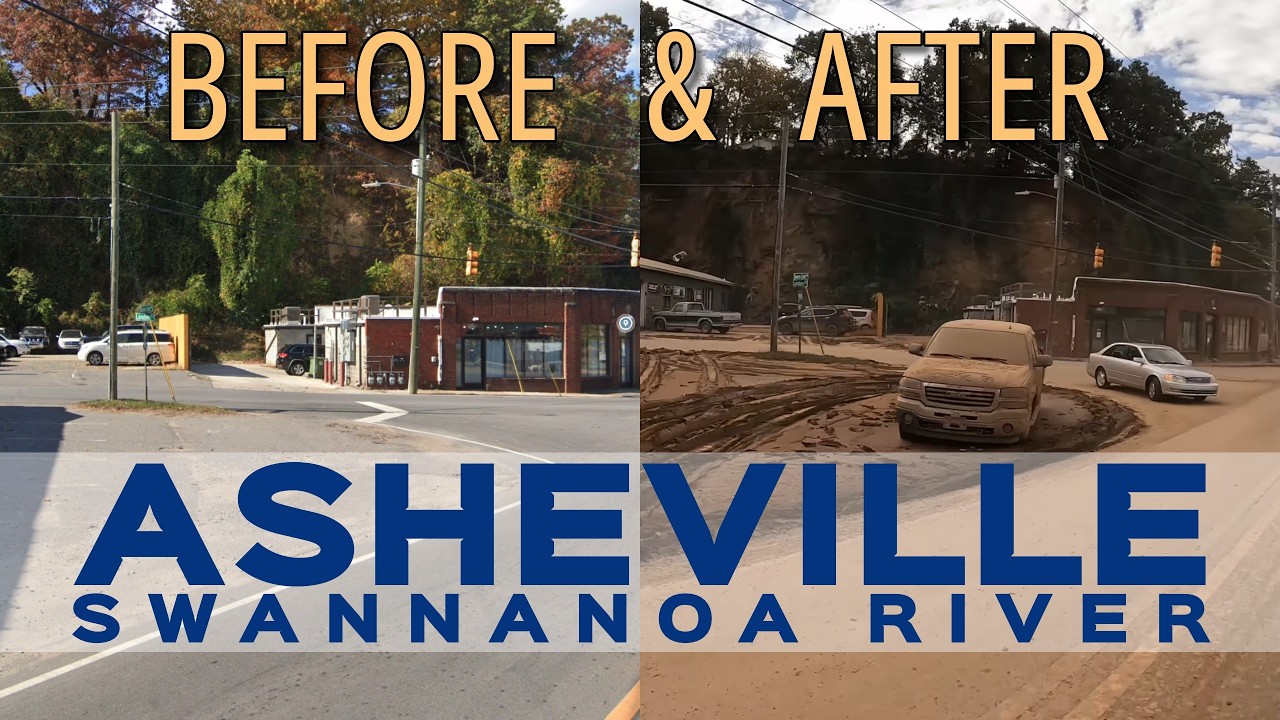 Asheville, NC - Swannanoa River - Hurricane Helene - Before & After