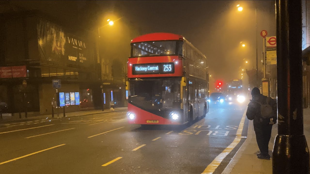 (Foggy Night) Journey on 253 | Arriva London | New Routemaster | LT820 (LTZ1820)