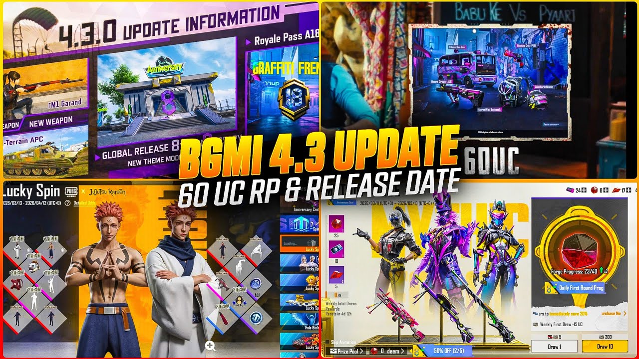Bgmi 4.3 Update: Release Date & Timings, 60 UC RP In BGMI, Next Prize Path & Mythic Forge