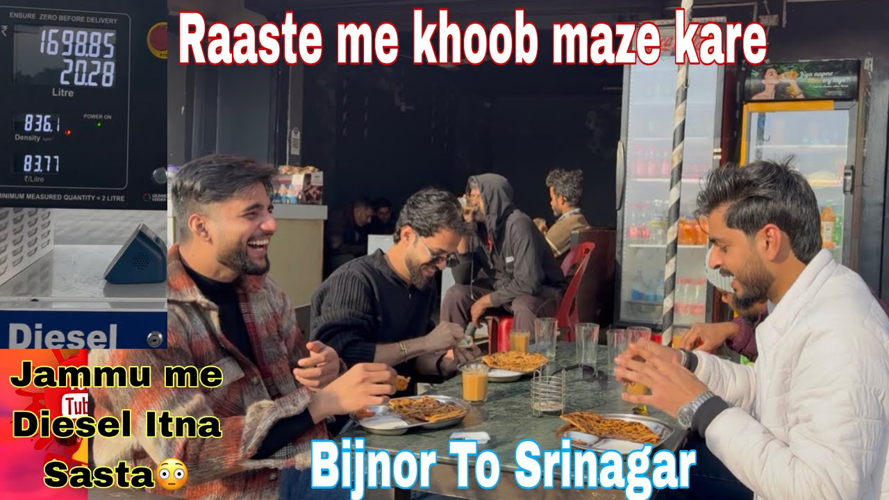 Bijnor to Kashmir || Srinagar ka zero bridge || Jammu me itna sasta Diesel😳