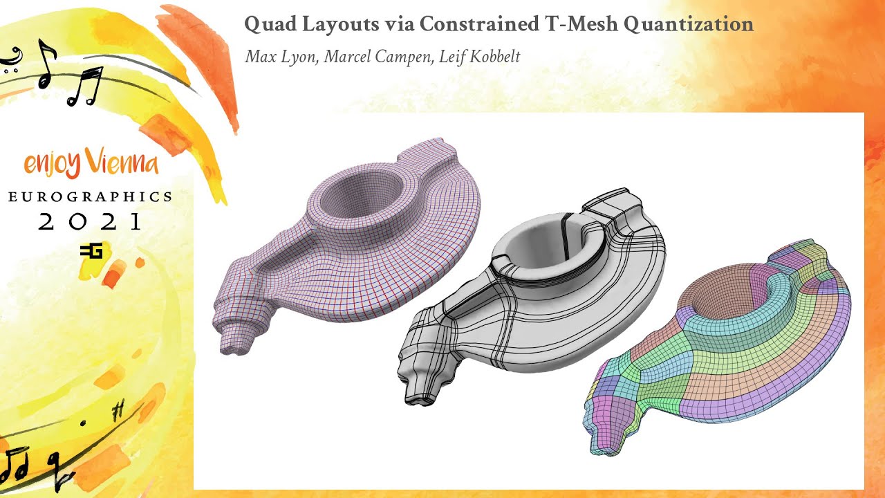 Quad Layouts via Constrained T-Mesh Quantization | Eurographics'2021 Full Paper