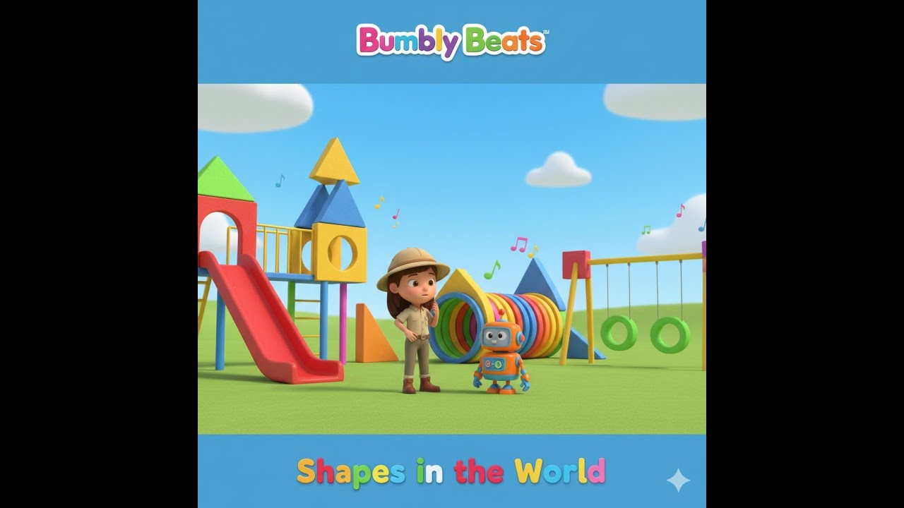 Shapes Song for Kids | Learning Squares, Circles & Triangles | Bumbly Beats