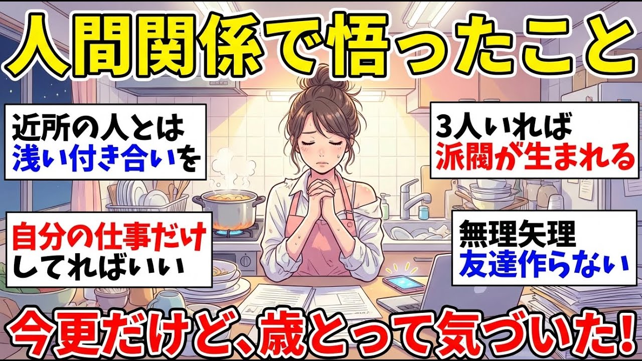 【更年期キツイ】 人間関係に疲れたあなたへ！今さら気づいた人付き合いに大切なこと！自分を守って快適に 【ガルちゃん雑談】【ガルちゃん】【有益】【更年期キツイ】