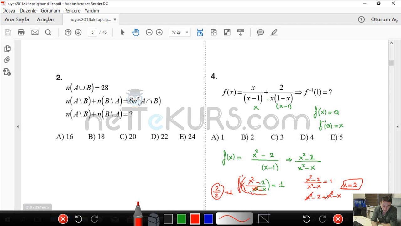 YÖS - 2018 İstanbul Üniversitesi Sınavı Çıkmış Soru Çözümleri 1 / nettekurs.com Online YÖS Kursu