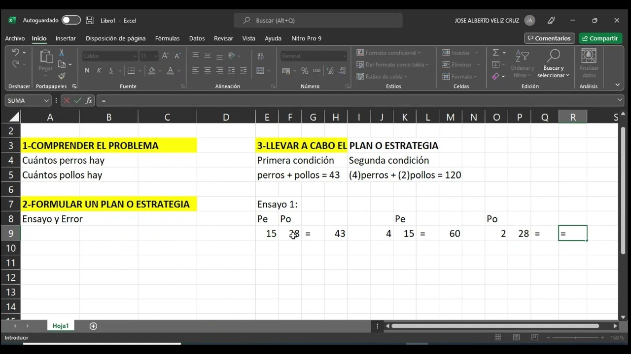 15.1-EJERCICIOS RESUELTOS CON LA ESTRATEGIA ENSAYO Y ERROR