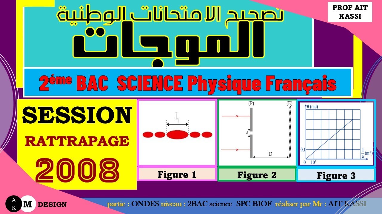 تصحيح الامتحان الوطني الموجات استدراكية 2008 مسلك علوم فيزيائية خيار فرنسية