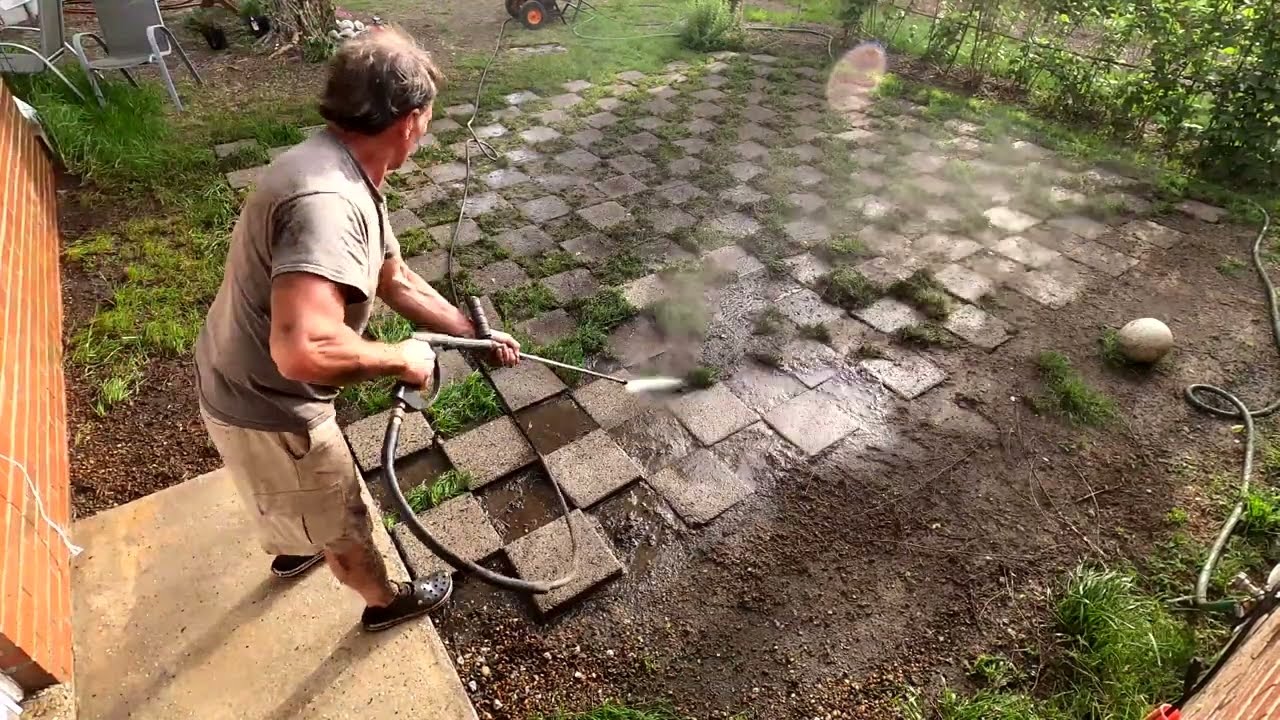 Pressure Washing a Patio