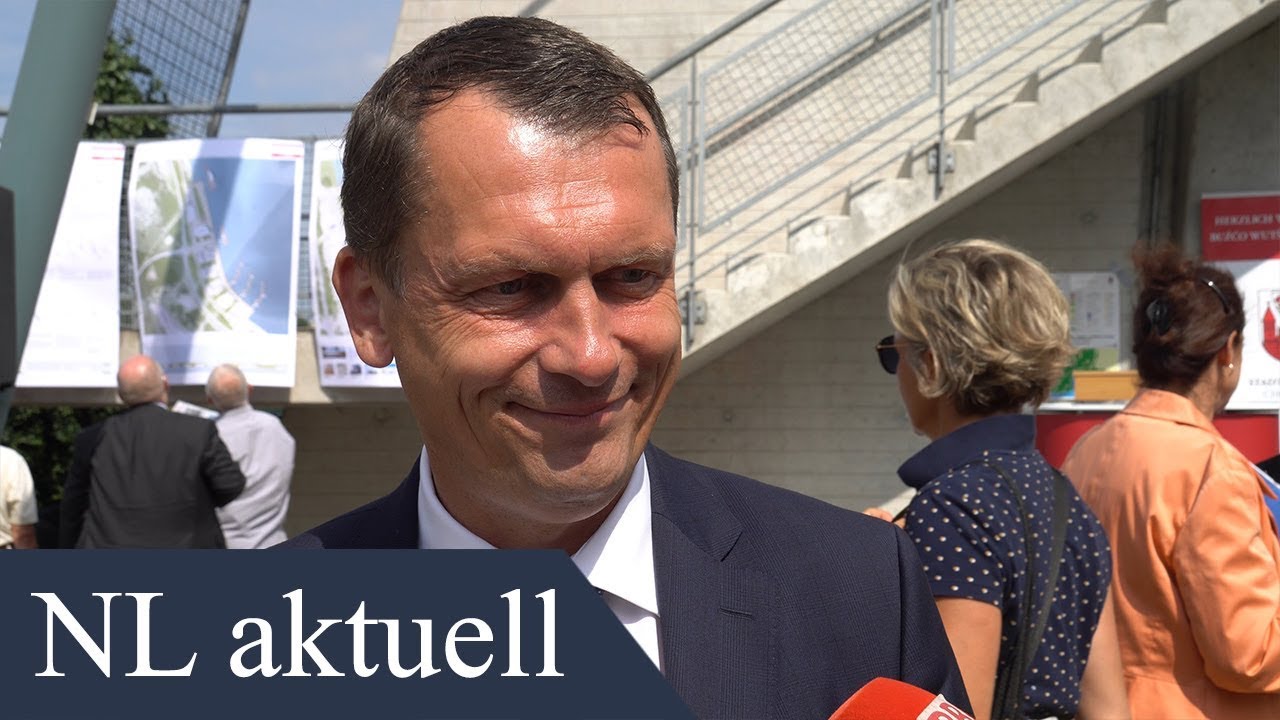 Cottbus | Rammschlag (Spatenstich) f&uuml;r Kaimauer am k&uuml;nftigen Ostsee
