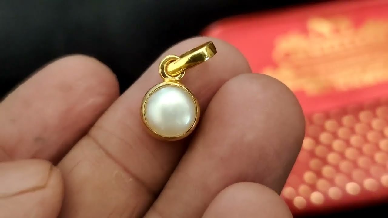 New Gold moti pendant || Gold pearl pendant designs