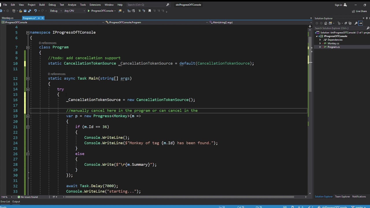 C# IProgress of T with cancellation using CancellationTokenSource async/await