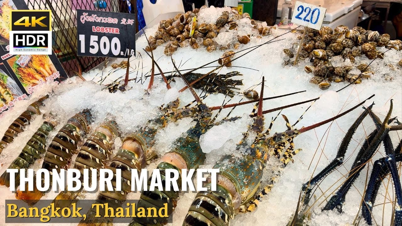 Strolling Seafood Heaven & Fresh Market: Thonburi Market Place  Bangkok, Thailand [4K HDR]