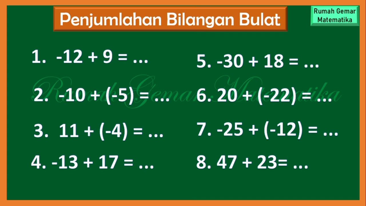 CARA MUDAH MENGHITUNG PENJUMLAHAN BILANGAN BULAT #penjumlahanbilanganbulat