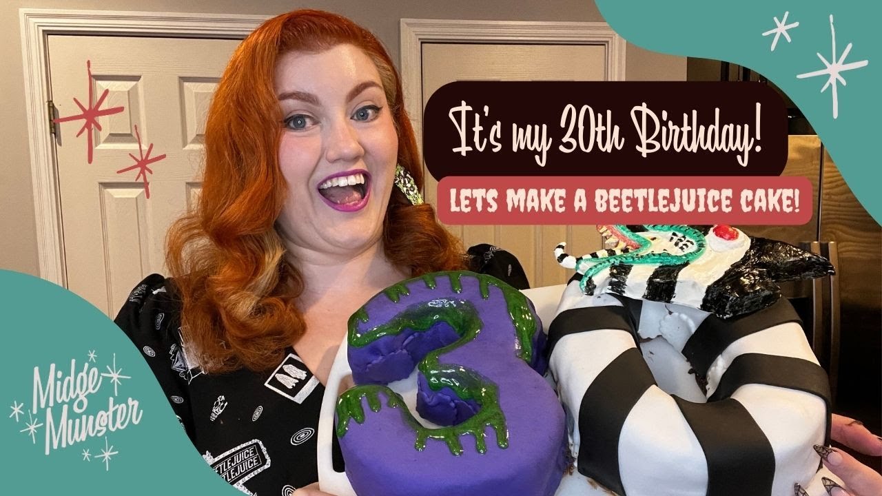 MY 30TH BIRTHDAY BEETLEJUICE CAKE! | Making myself a spooky birthday cake for the 4th year in a row!