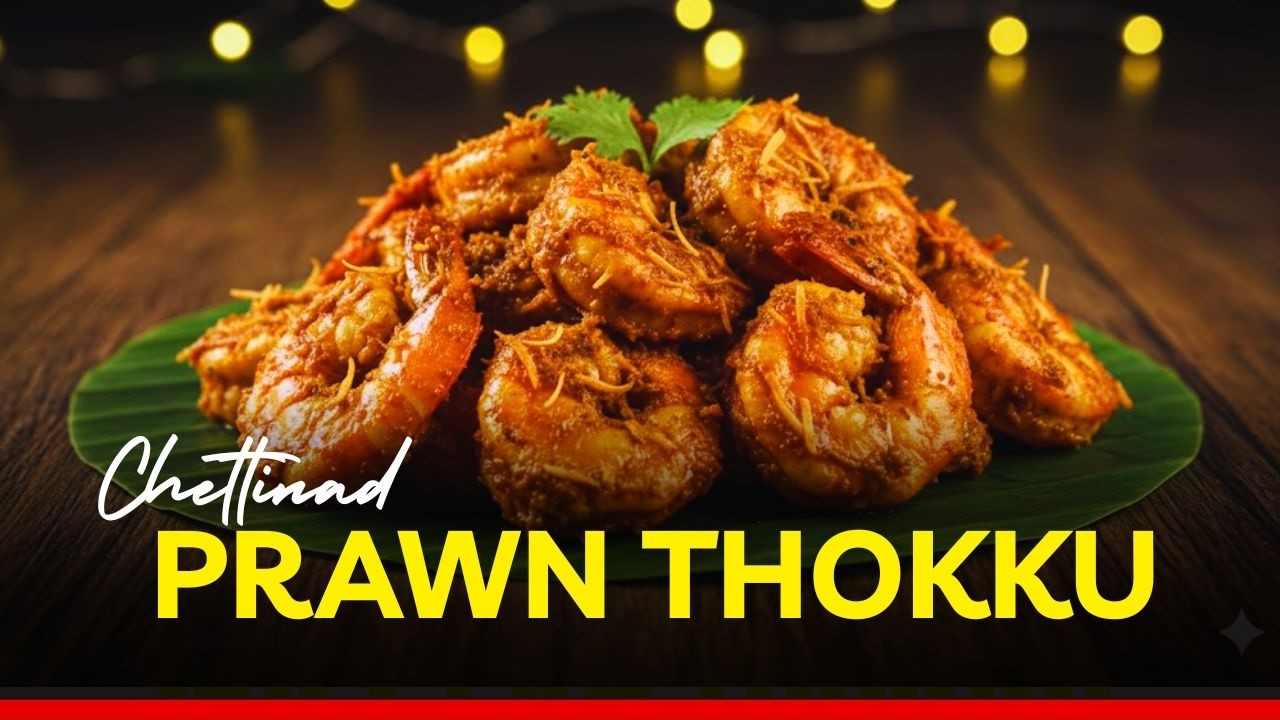 🍤 Coconut Prawn Thokku Recipe | Spicy South Indian Prawn Masala | Tamil Style