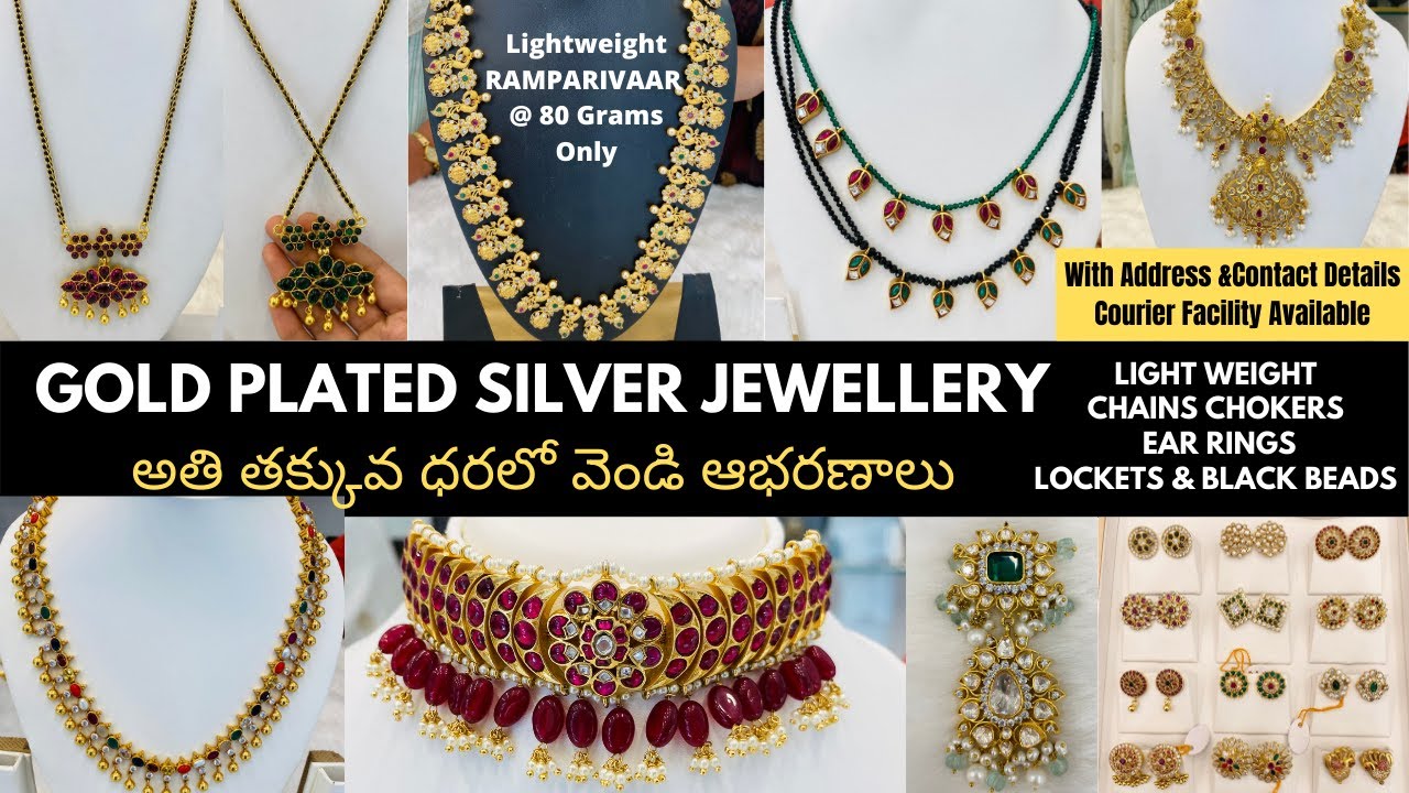 Gold Plated Silver Jewellery Collection With Grams & Address | Low Price Per Gram in budget | Part 2