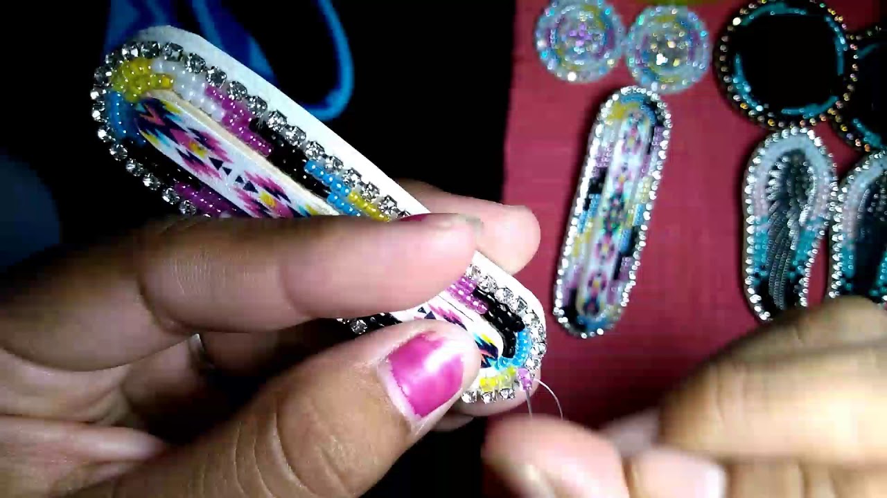 Finishing the edgings for these earrings.. Giveaway for 100 Subscribers..
