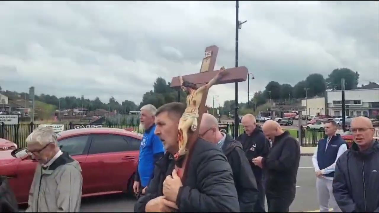 Irish Men's Rosary, first Saturday in Coalisland County Tyrone, North Ireland #fivefirstsaturdays 