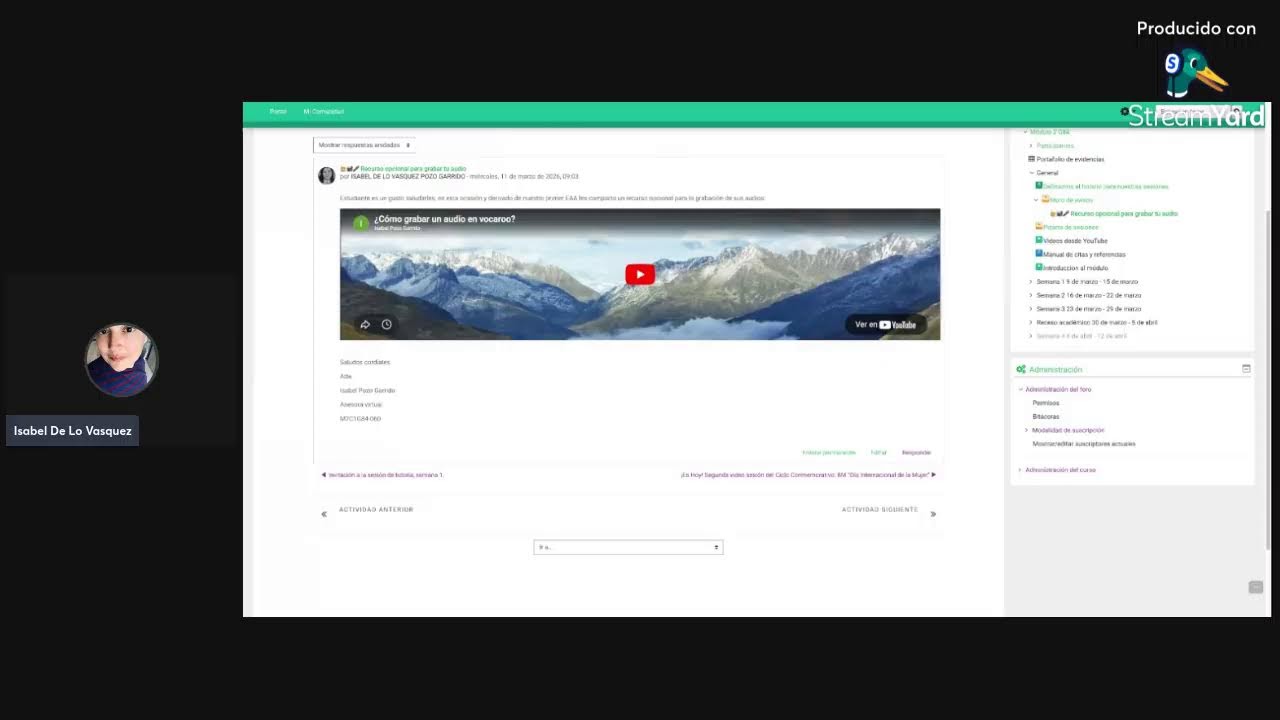 🔊 🎥 Invitación Sesión 2 Semana 1 EAA con tu Asesor Virtual.