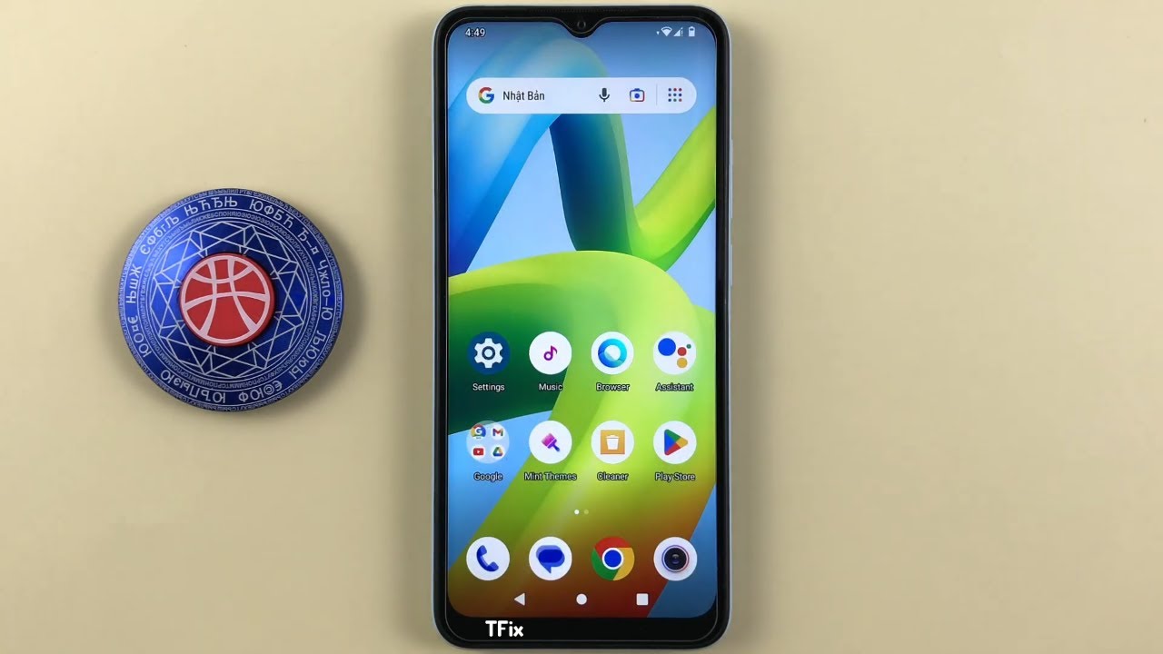 Text with black border, high-contrast text on Xiaomi Redmi A1 Android 12