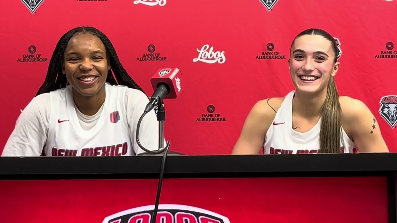 Post-game w/ D. Hooks & J. Magalhães after Lobos defeat Fresno St. #newmexico #unmlobos #golobos 