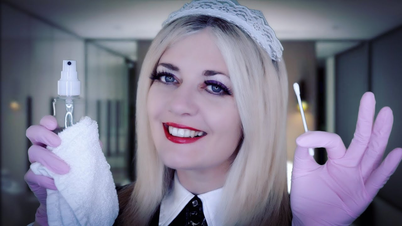 ASMR Ear Cleaning Maid - Personal Attention, Spray, Wipes, Brushing, Gloves, PVC, INTENSE Ear Sounds