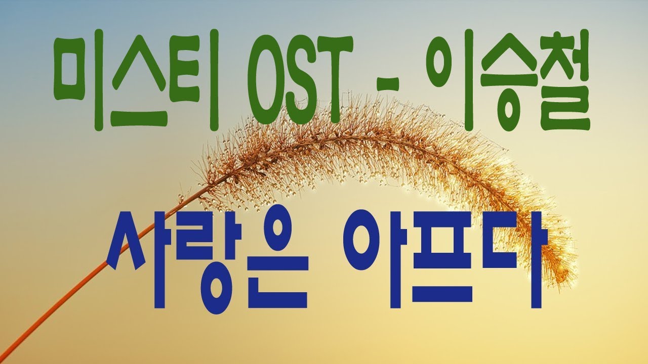 가요, 이승철 - 사랑은 아프다, 미스티 OST , 가사첨부, 반복듣기,  7080, 8090, 국내가요, 한국가요,  발라드, 韓?の歌, KPOP