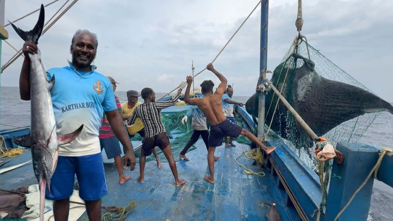 OMG! The Third Day We Stay In The Deep Sea 🤩The Biggest Fish of My Life! (Giant Stingray Catch)‼️