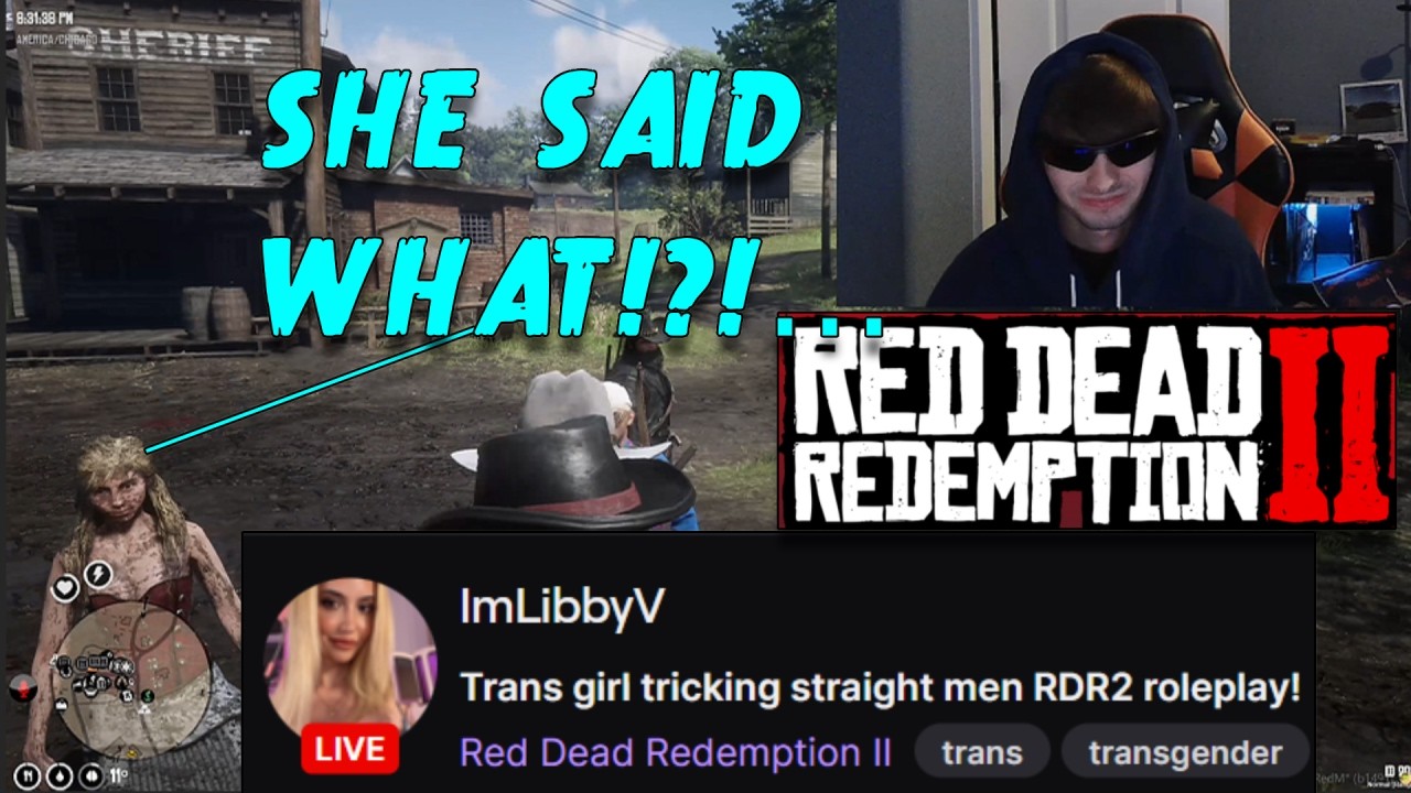 Эта трансгендерная стримерша, играющая в ролевую игру Red Dead Redemption, просто отпад... (Тролл...