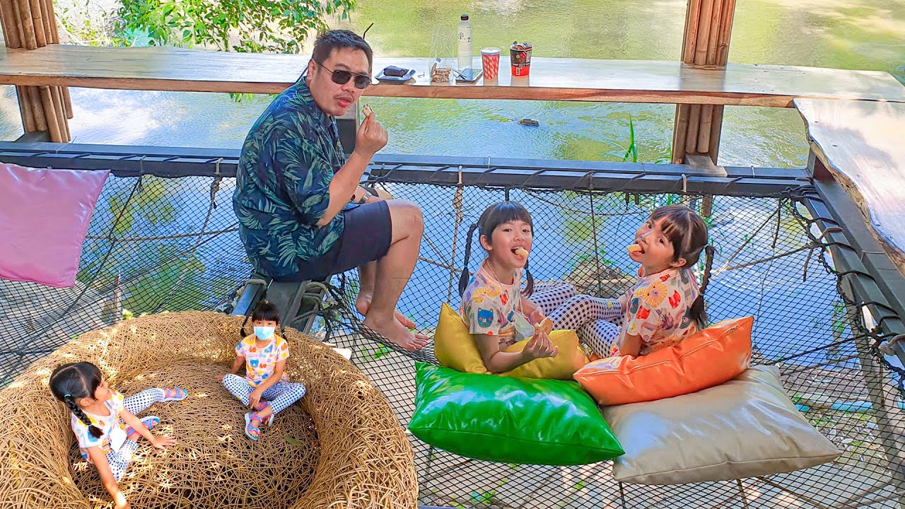 หนูยิ้มหนูแย้ม เที่ยวร้านอาหารริมน้ำ จังเกิ้ลเดอคาเฟ่