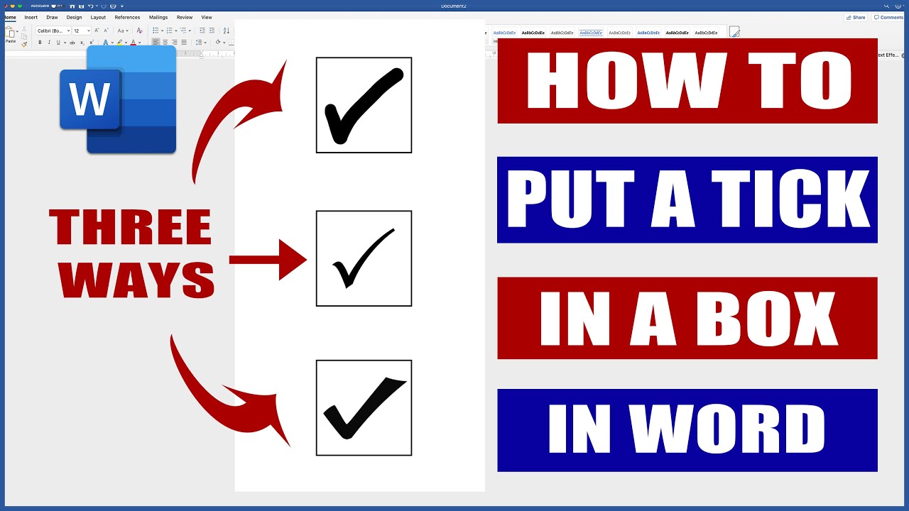 How to put a tick in a box in Word | Microsoft Word Tutorials