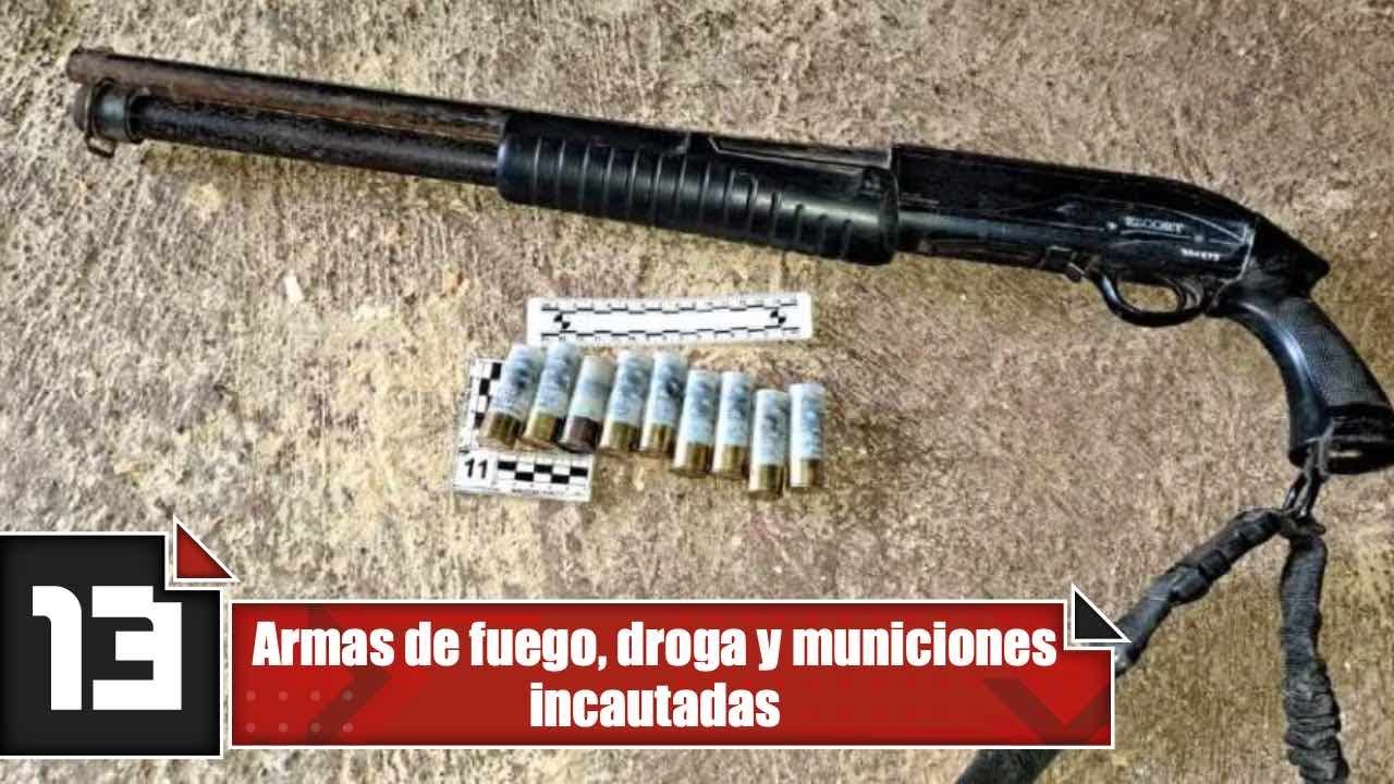 Armas de fuego, droga y municiones incautadas
