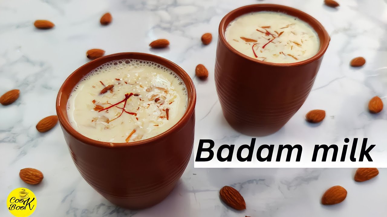 Badam milk without custard powder/quick and easy almond milk/summer drink #badammilk