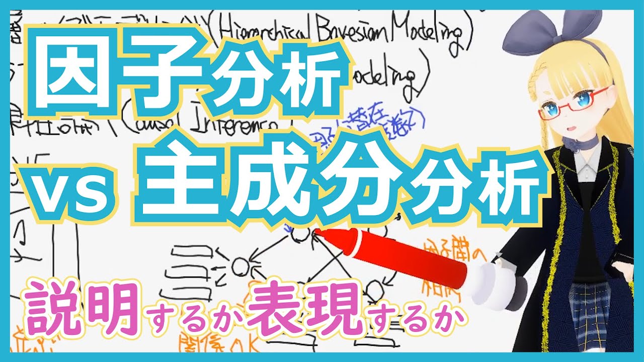 【もう二度と迷わない】因子分析と主成分分析は何が違うの？【いろんな分析 vol. 3 】 #053 #VRアカデミア