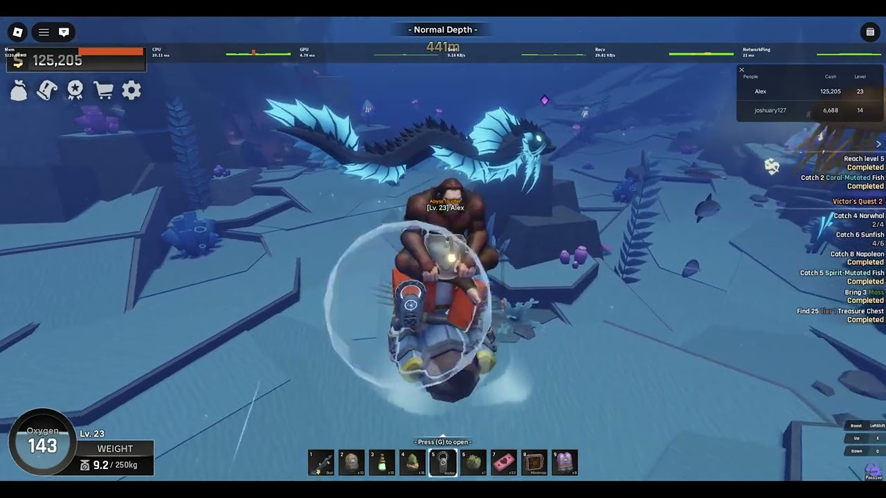Roblox The Abyss -  Catching the Mythical Dragonfish