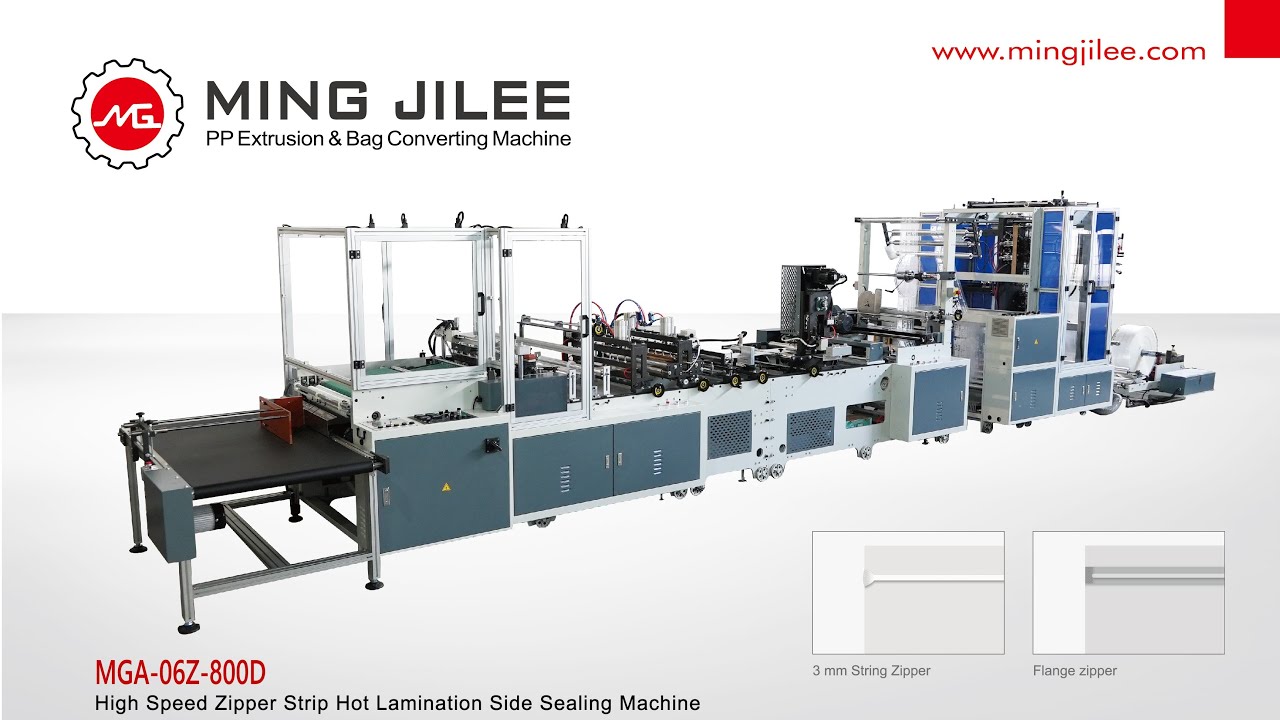High Speed In-Line Zipper Welded Side Sealing Machine, MGA-06Z-800D－MING JILEE
