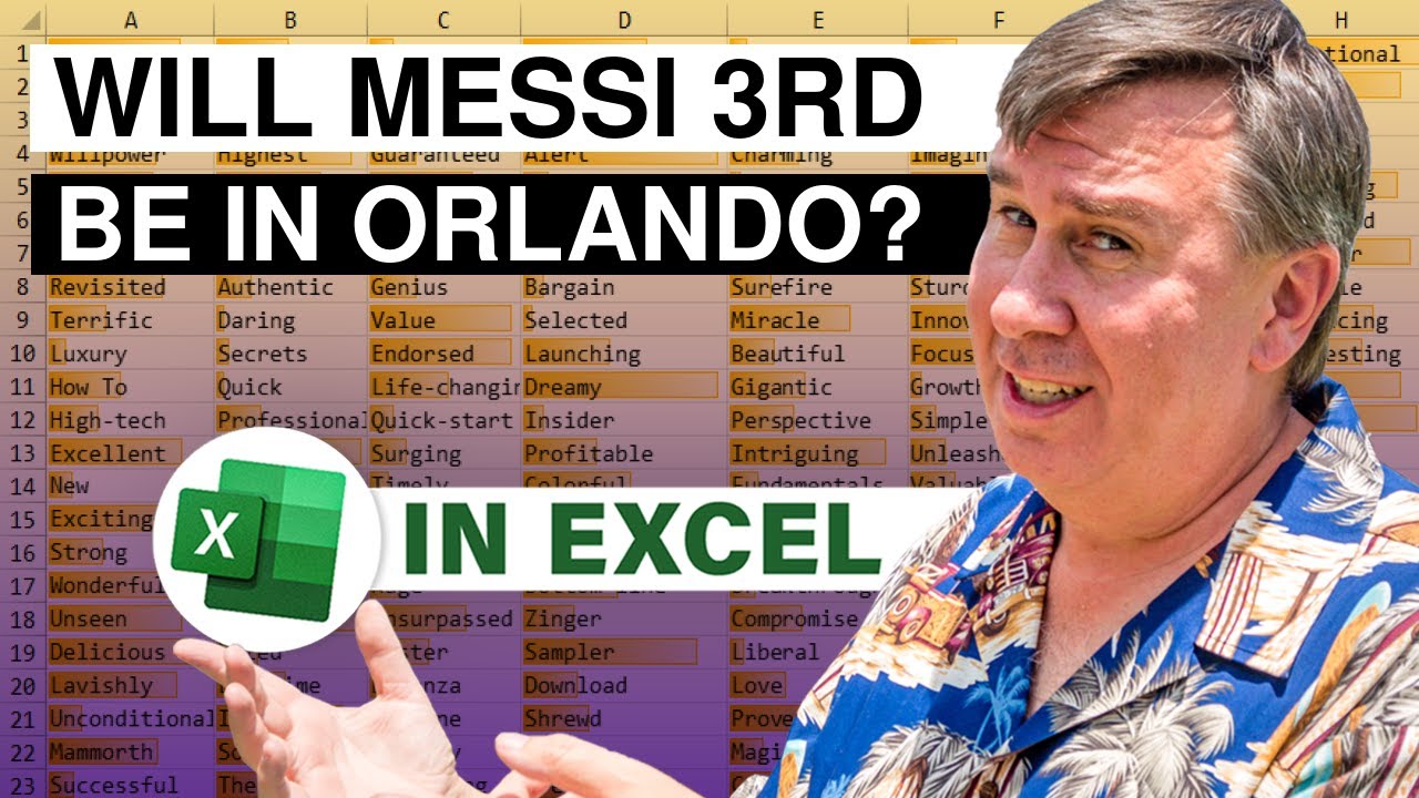 Excel - Leagues Cup Tie Probability / Will Messi Play in Orlando in August - Episode 2610