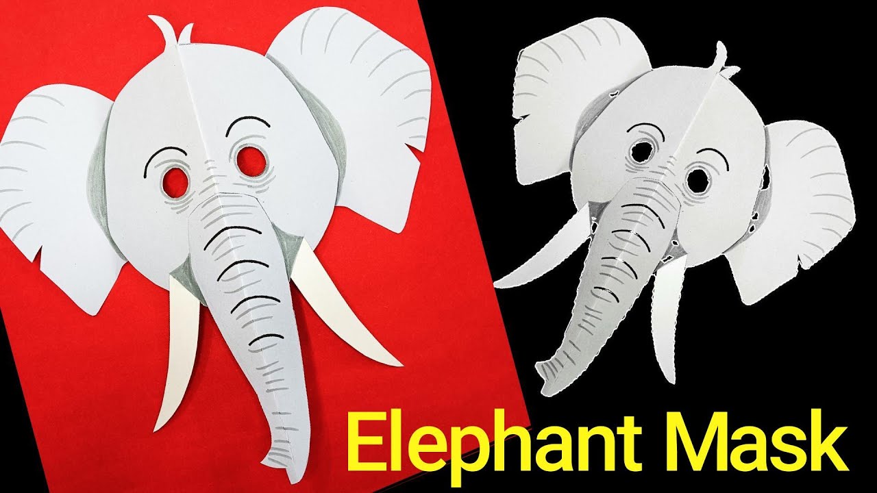 how to make elephant mask | elephant drawing | elephant craft | animal mask | project work | diy