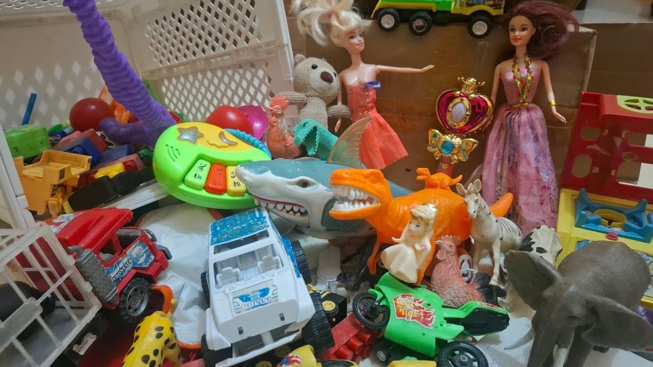cleane up our toys asmr into cardboard box || Review